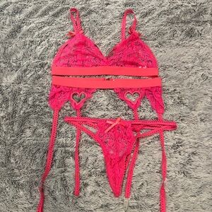 Pink Lace Lingerie Set